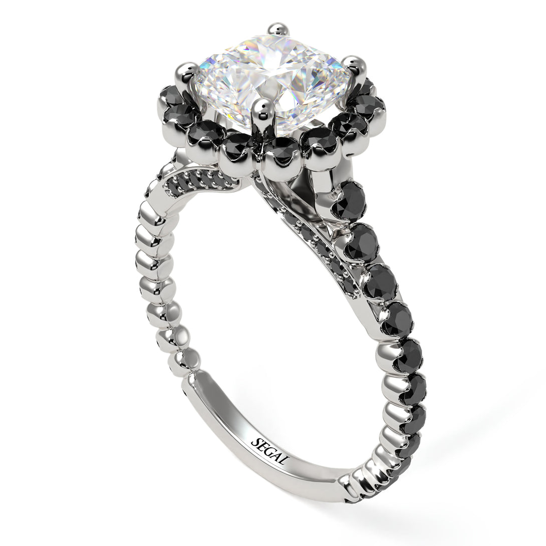 Modern Diamond Cushion Cut Engagement Ring - Uma No. 33