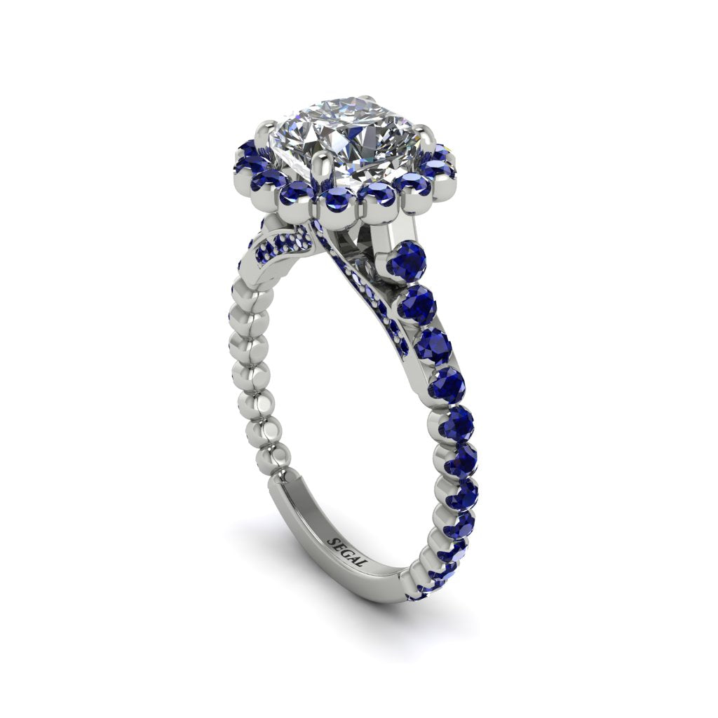 Modern Diamond Cushion Cut Engagement Ring - Uma No. 63