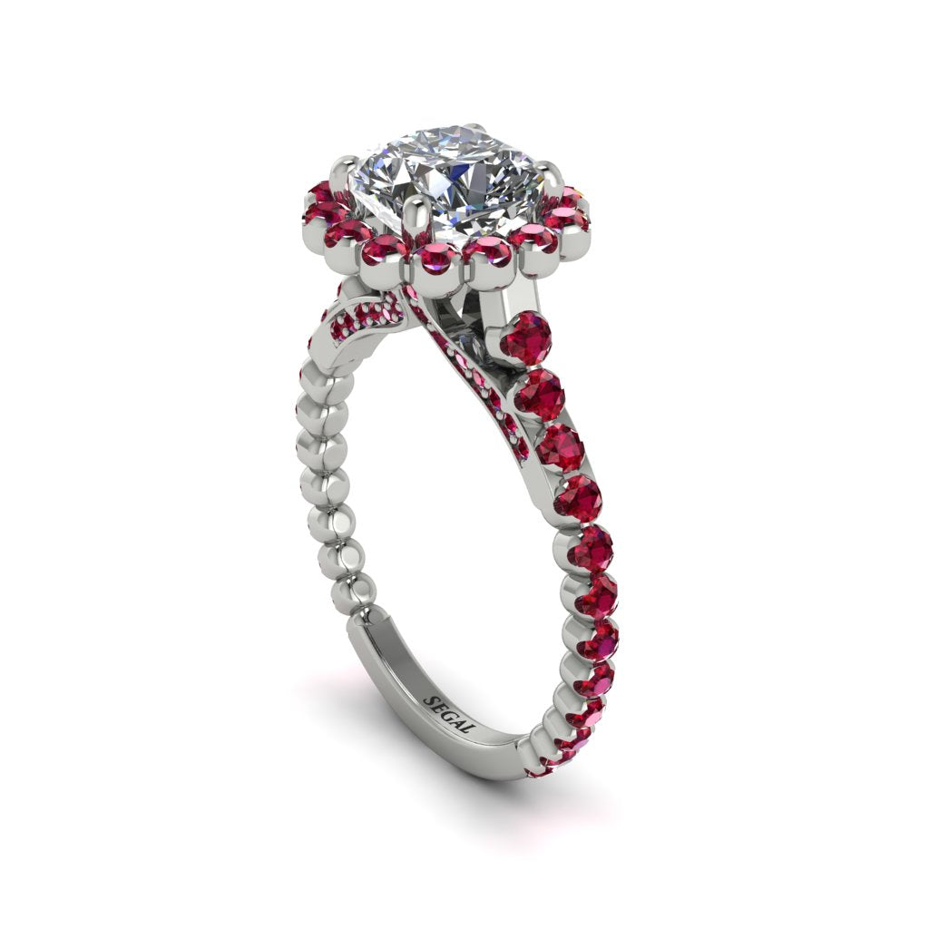 Modern Diamond Cushion Cut Engagement Ring - Uma No. 48