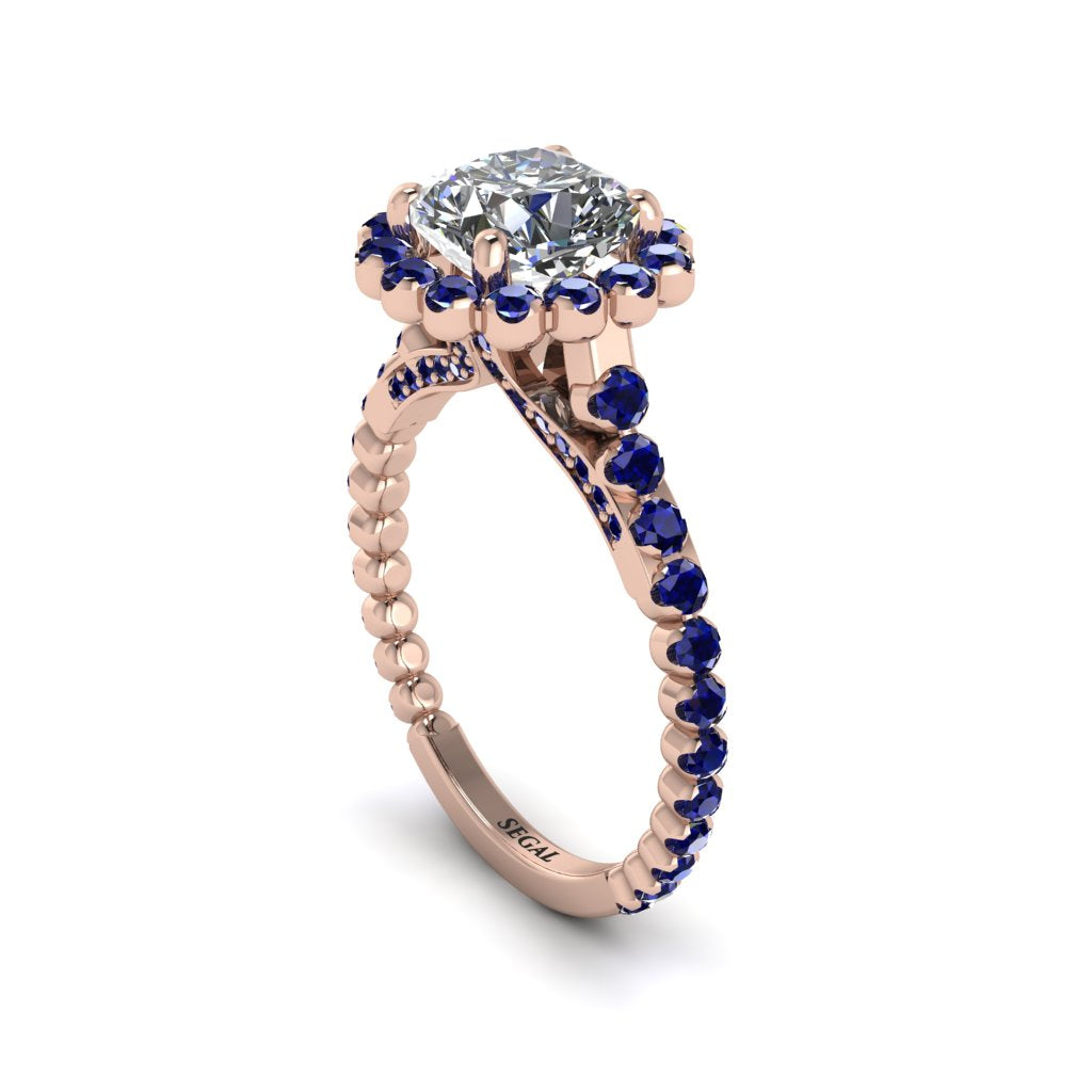 Modern Diamond Cushion Cut Engagement Ring - Uma No. 62