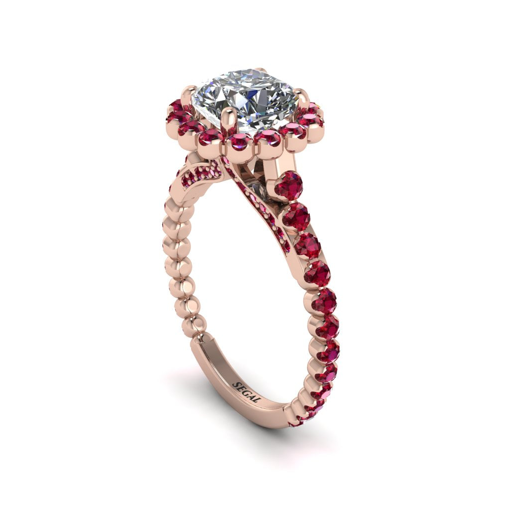 Modern Diamond Cushion Cut Engagement Ring - Uma No. 47