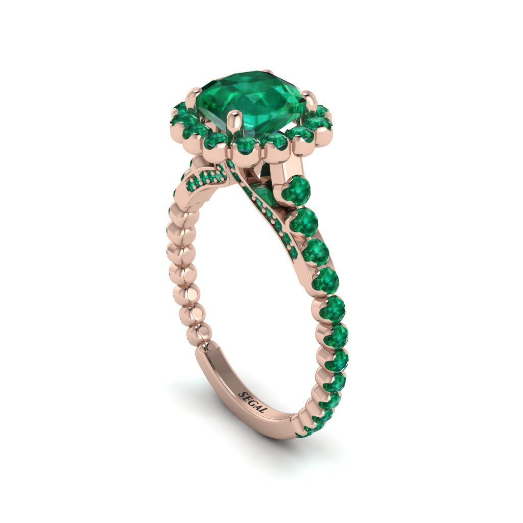Modern Emerald Cushion Cut Engagement Ring - Uma No. 20