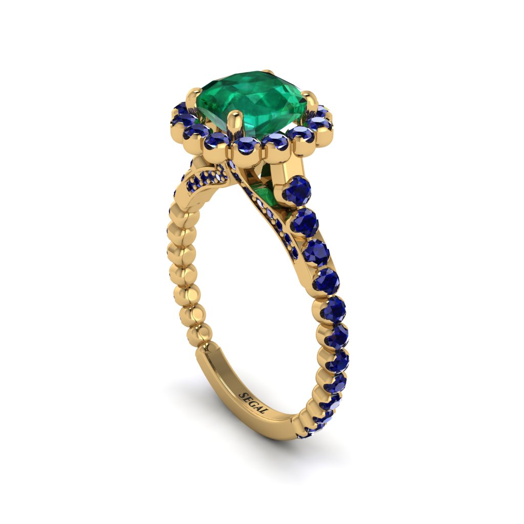Modern Emerald Cushion Cut Engagement Ring - Uma No. 64