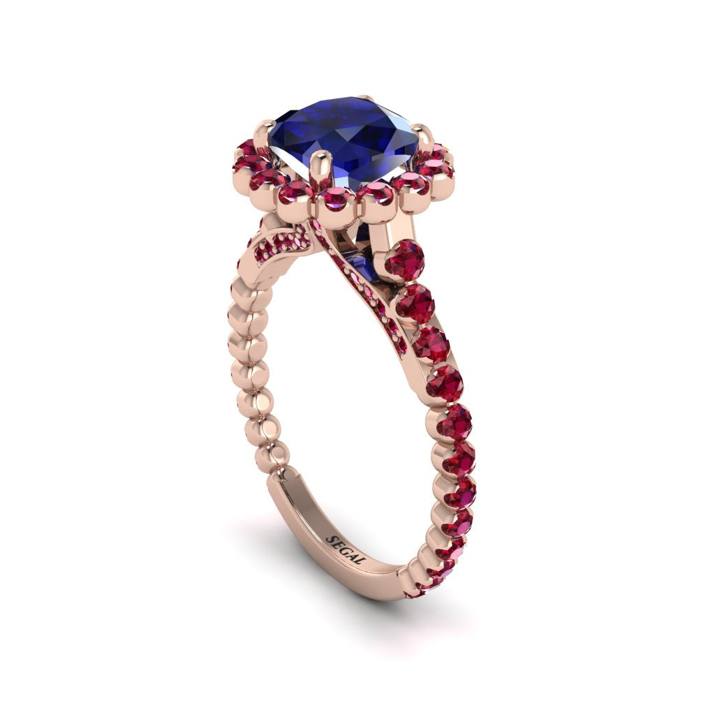 Modern Sapphire Cushion Cut Engagement Ring - Uma No. 59