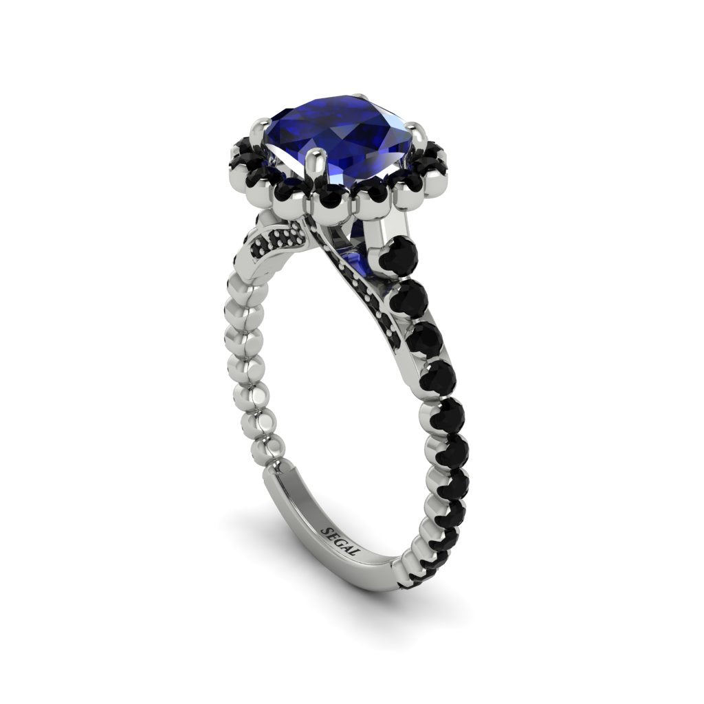 Modern Sapphire Cushion Cut Engagement Ring - Uma No. 45