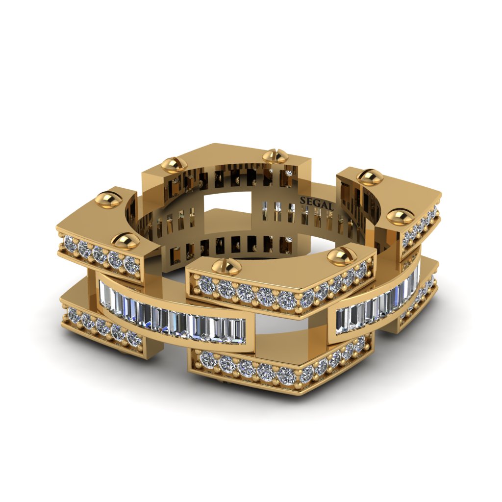 Diamond Monarch Baguette Gold Men's Ring - Micah No. 1