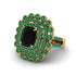 Emerald Multi Halo Oval Engagement Ring - Caitlin No. 22 image 1