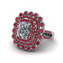 Ruby Multi Halo Oval Engagement Ring - Caitlin No. 48 image 1