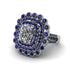 Sapphire Multi Halo Oval Engagement Ring - Caitlin No. 63 image 1