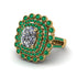 Emerald Multi Halo Oval Engagement Ring - Caitlin No. 16 image 1