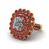 Ruby Multi Halo Oval Engagement Ring - Caitlin No. 46 image 1