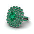 Emerald Multi Halo Oval Engagement Ring - Caitlin No. 21 image 1