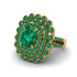 Emerald Multi Halo Oval Engagement Ring - Caitlin No. 19 image 1