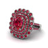 Ruby Multi Halo Oval Engagement Ring - Caitlin No. 57 image 1