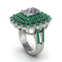 Emerald Multi Halo Oval Engagement Ring - Caitlin No. 18 image 2