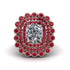 Ruby Multi Halo Oval Engagement Ring - Caitlin No. 47 image 3