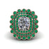 Emerald Multi Halo Oval Engagement Ring - Caitlin No. 17 image 3