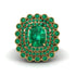 Emerald Multi Halo Oval Engagement Ring - Caitlin No. 19 image 3