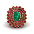 Ruby Multi Halo Oval Engagement Ring - Caitlin No. 49 image 3