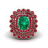Ruby Multi Halo Oval Engagement Ring - Caitlin No. 50 image 3