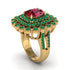 Emerald Multi Halo Oval Engagement Ring - Caitlin No. 25 image 2
