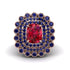 Sapphire Multi Halo Oval Engagement Ring - Caitlin No. 71 image 3