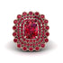 Ruby Multi Halo Oval Engagement Ring - Caitlin No. 56 image 3