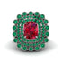 Emerald Multi Halo Oval Engagement Ring - Caitlin No. 27 image 3