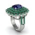 Emerald Multi Halo Oval Engagement Ring - Caitlin No. 30 image 2