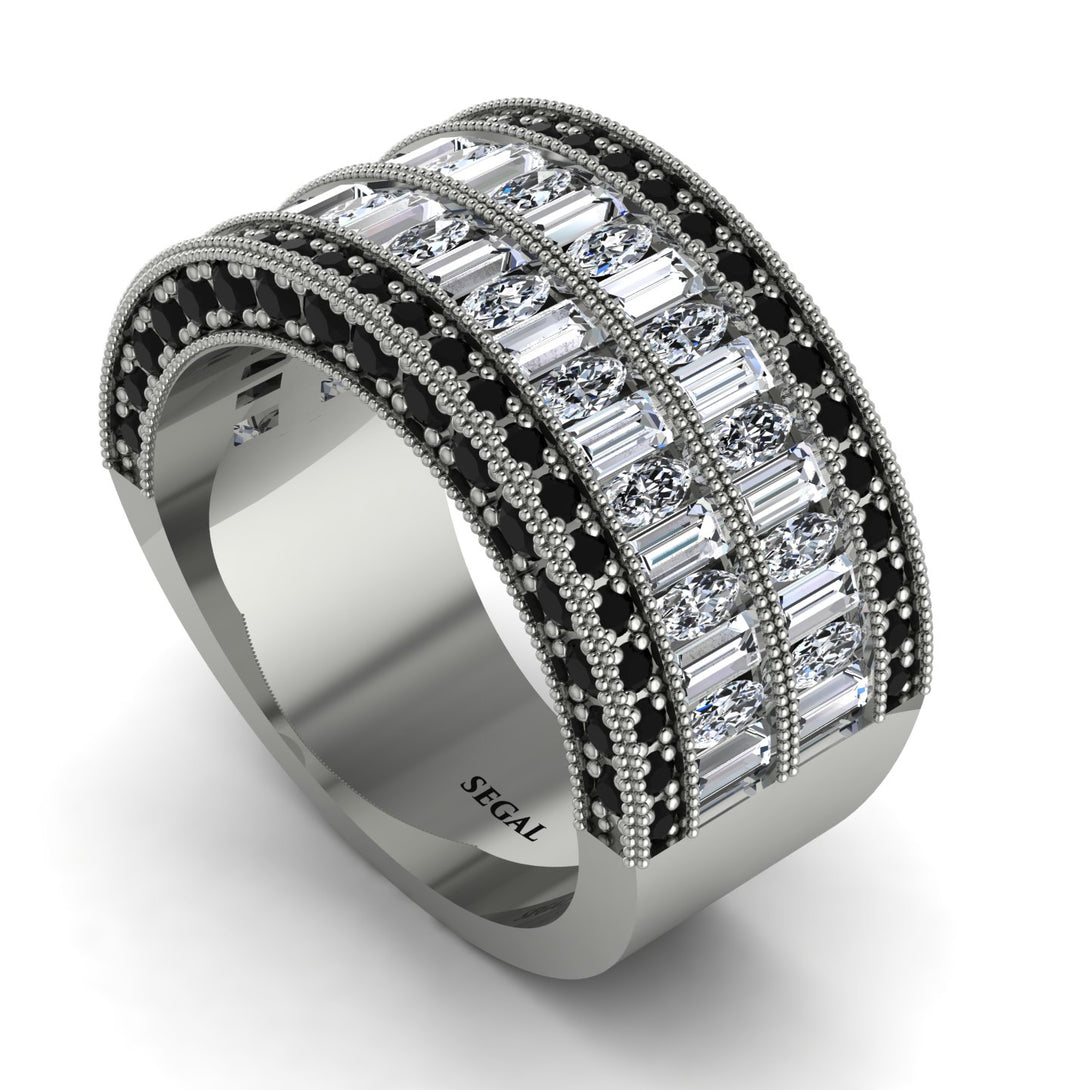 Diamond Multi-Row Halo Wedding Band - Blake No. 33