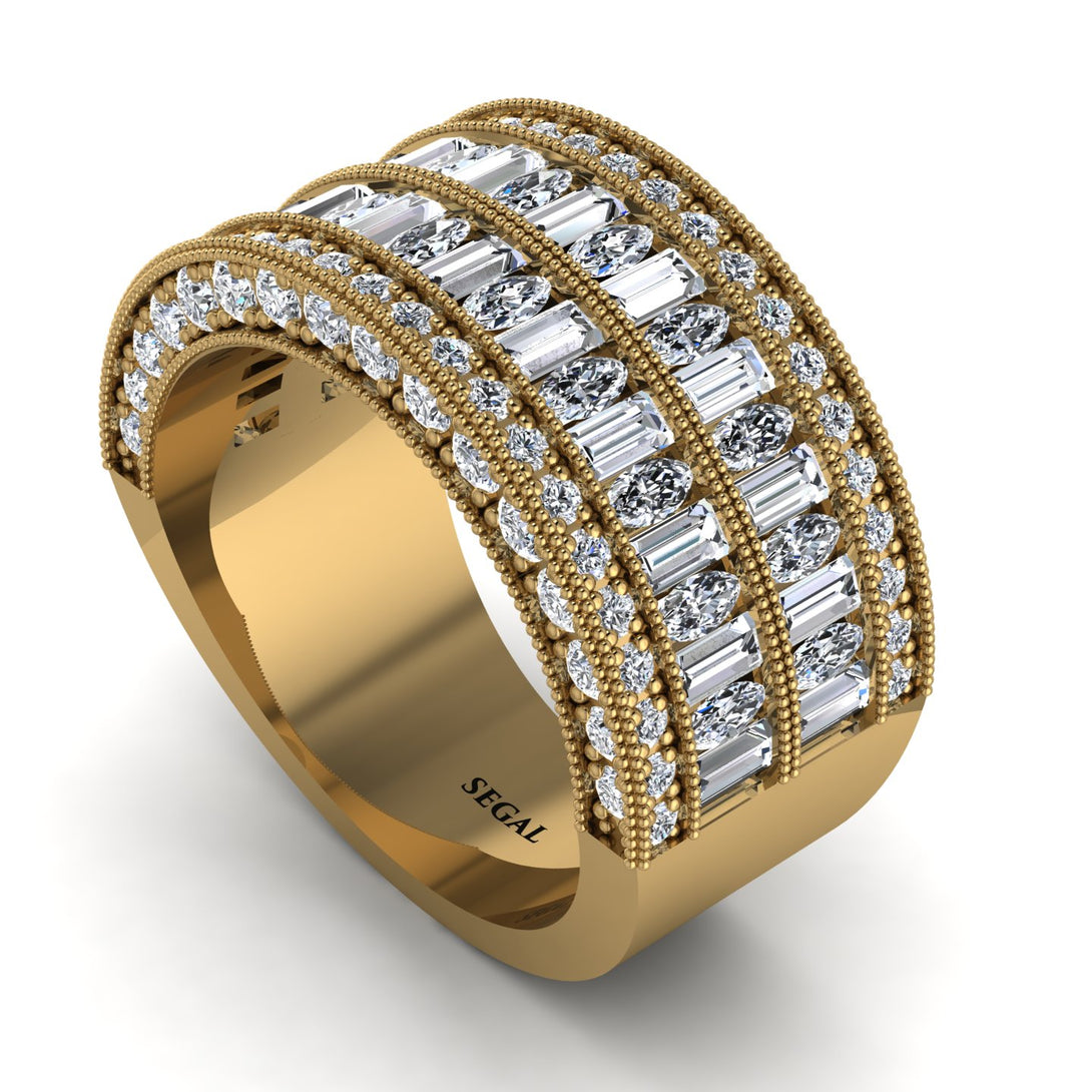 Diamond Multi-Row Halo Wedding Band - Blake No. 1