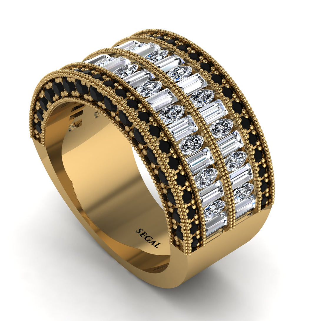 Diamond Multi-Row Halo Wedding Band - Blake No. 31