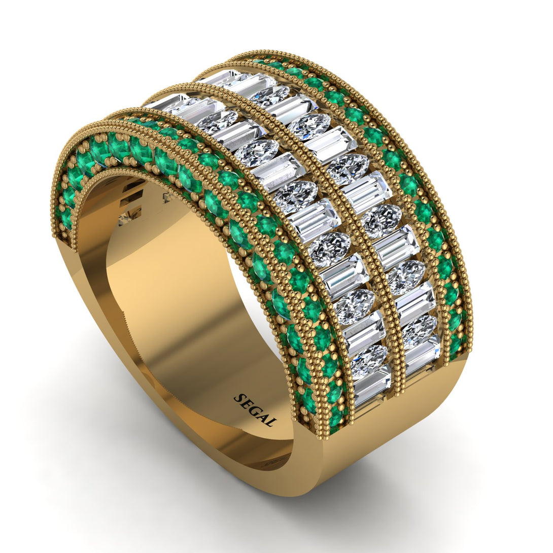 Diamond Multi-Row Halo Wedding Band - Blake No. 16
