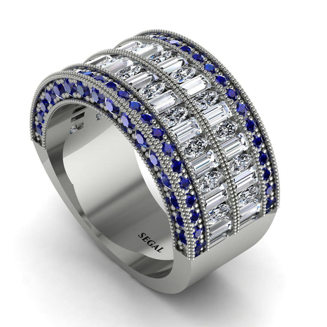 Diamond Multi-Row Halo Wedding Band - Blake No. 63
