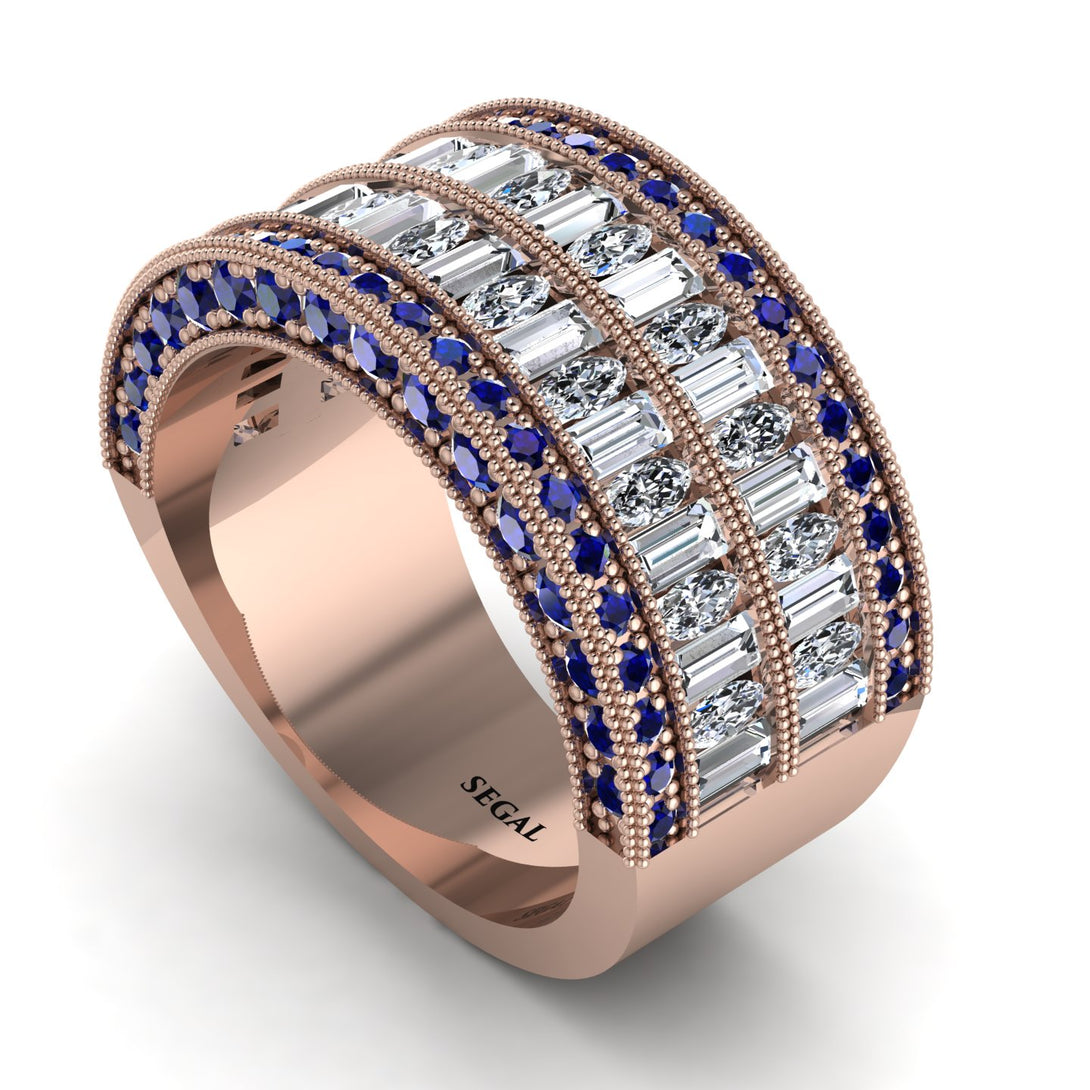 Diamond Multi-Row Halo Wedding Band - Blake No. 62
