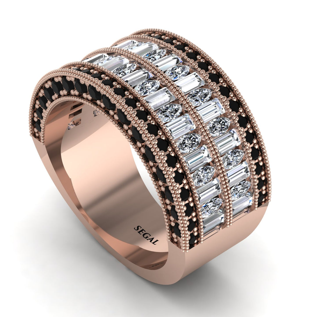 Diamond Multi-Row Halo Wedding Band - Blake No. 32