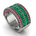 Emerald Multi-Row Halo Wedding Band - Blake No. 51 image 1