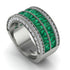 Emerald Multi-Row Halo Wedding Band - Blake No. 6 image 1