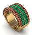 Emerald Multi-Row Halo Wedding Band - Blake No. 49 image 1