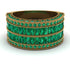 Emerald Multi-Row Halo Wedding Band - Blake No. 19 image 2