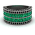 Emerald Multi-Row Halo Wedding Band - Blake No. 36 image 2