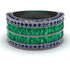 Emerald Multi-Row Halo Wedding Band - Blake No. 66 image 2