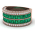 Emerald Multi-Row Halo Wedding Band - Blake No. 5 image 3