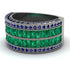 Emerald Multi-Row Halo Wedding Band - Blake No. 66 image 3