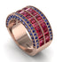 Ruby Multi-Row Halo Wedding Band - Blake No. 71 image 1