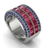 Ruby Multi-Row Halo Wedding Band - Blake No. 72 image 1
