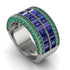 Sapphire Multi-Row Halo Wedding Band - Blake No. 30 image 1