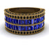 Sapphire Multi-Row Halo Wedding Band - Blake No. 43 image 2