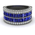 Sapphire Multi-Row Halo Wedding Band - Blake No. 15 image 2