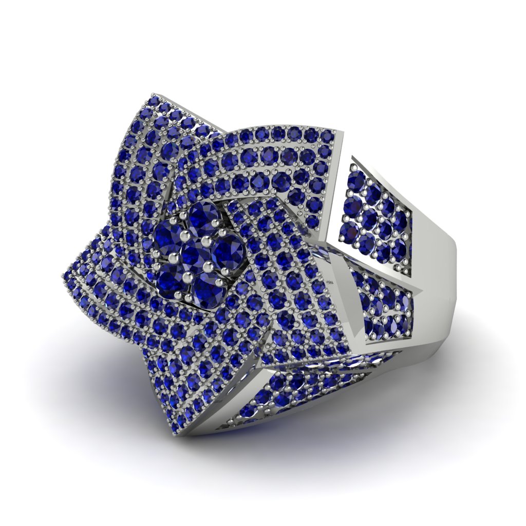 Natural Sapphires Men's Star Fashion Ring - Toby No. 15
